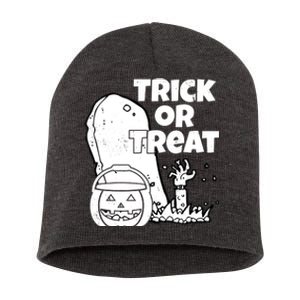 Trick Or Treat Halloween Spooky Graveyard Short Acrylic Beanie