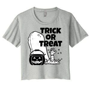 Trick Or Treat Halloween Spooky Graveyard Women's Crop Top Tee