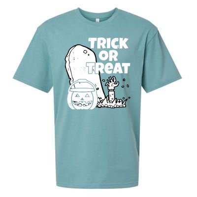 Trick Or Treat Halloween Spooky Graveyard Sueded Cloud Jersey T-Shirt