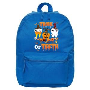 Trick Or Teeth Cute Witch Teeth Dental Dentist Halloween Gift 16 in Basic Backpack