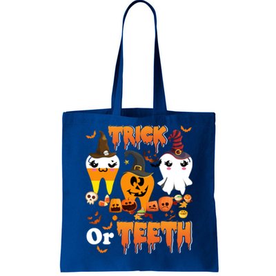 Trick Or Teeth Cute Witch Teeth Dental Dentist Halloween Gift Tote Bag