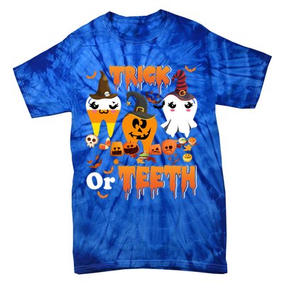 Trick Or Teeth Cute Witch Teeth Dental Dentist Halloween Gift Tie-Dye T-Shirt