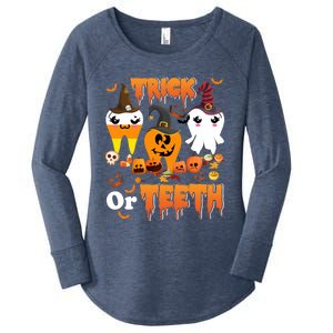 Trick Or Teeth Cute Witch Teeth Dental Dentist Halloween Gift Women's Perfect Tri Tunic Long Sleeve Shirt