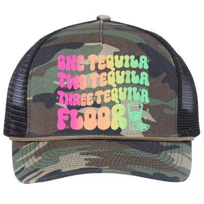 Tequila One Tequila Two Tequila Three Tequila Floor Retro Rope Trucker Hat Cap