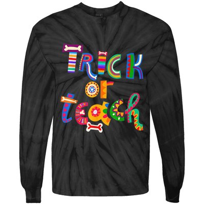 Trick Or Teach Funny Teacher Halloween Costume Wo  Tie-Dye Long Sleeve Shirt