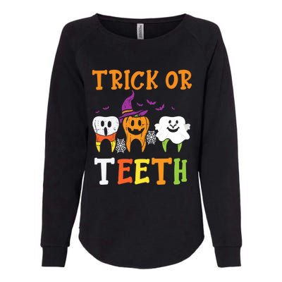 Trick Or Teeth Dental Halloween Treat Dentist Gift Womens California Wash Sweatshirt