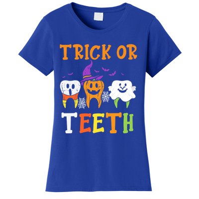 Trick Or Teeth Dental Halloween Treat Dentist Gift Women's T-Shirt