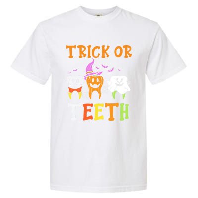 Trick Or Teeth Dental Halloween Treat Dentist Gift Garment-Dyed Heavyweight T-Shirt