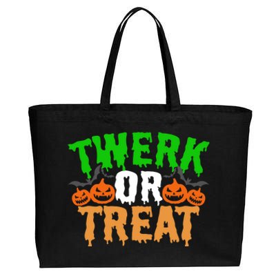 Twerk Or Treat Funny Halloween Trick Or Treat Cotton Canvas Jumbo Tote