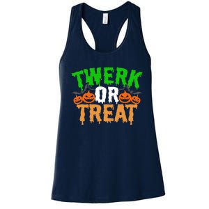 Twerk Or Treat Funny Halloween Trick Or Treat Women's Racerback Tank