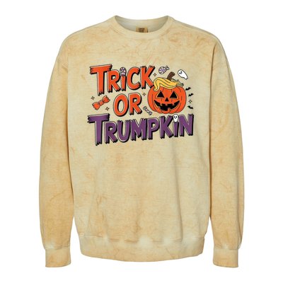 Trick Or Trumpkin Make Halloween Great Again Pro Trump 2024 Colorblast Crewneck Sweatshirt