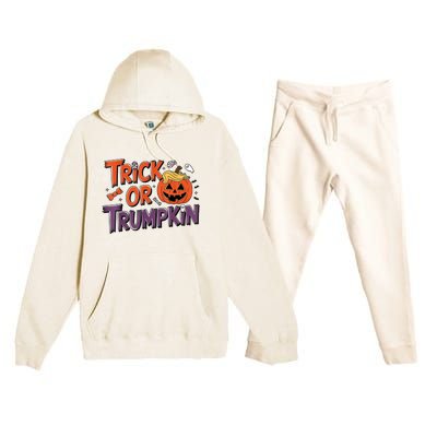 Trick Or Trumpkin Make Halloween Great Again Pro Trump 2024 Premium Hooded Sweatsuit Set