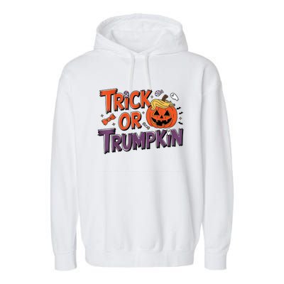 Trick Or Trumpkin Make Halloween Great Again Pro Trump 2024 Garment-Dyed Fleece Hoodie