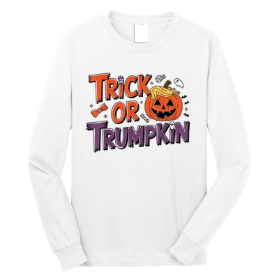 Trick Or Trumpkin Make Halloween Great Again Pro Trump 2024 Long Sleeve Shirt