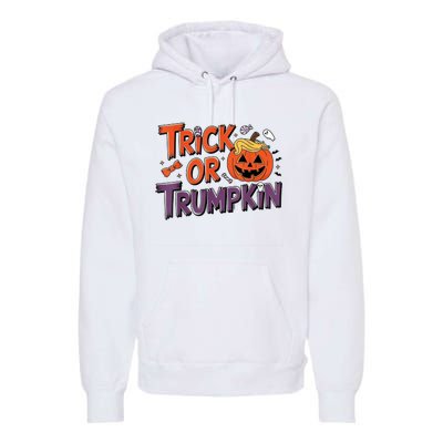 Trick Or Trumpkin Make Halloween Great Again Pro Trump 2024 Premium Hoodie