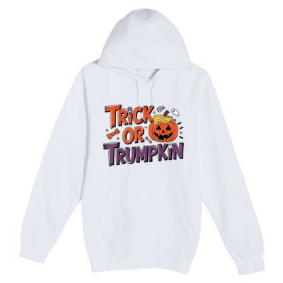 Trick Or Trumpkin Make Halloween Great Again Pro Trump 2024 Premium Pullover Hoodie