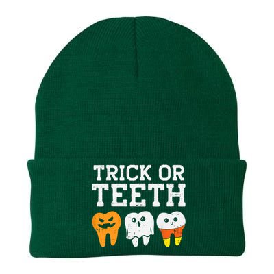 Trick Or Teeth Funny Dental Halloween Treat Dentist Gift Knit Cap Winter Beanie