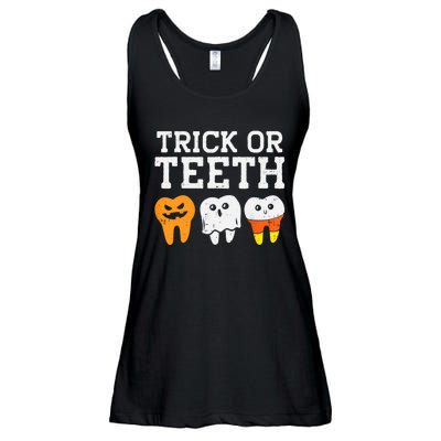 Trick Or Teeth Funny Dental Halloween Treat Dentist Gift Ladies Essential Flowy Tank