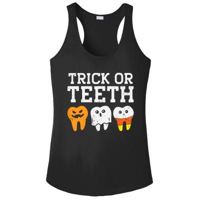 Trick Or Teeth Funny Dental Halloween Treat Dentist Gift Ladies PosiCharge Competitor Racerback Tank