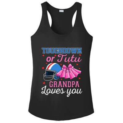 Touchdown Or Tutu Grandpa Loves You Football Gender Reveal Ladies PosiCharge Competitor Racerback Tank