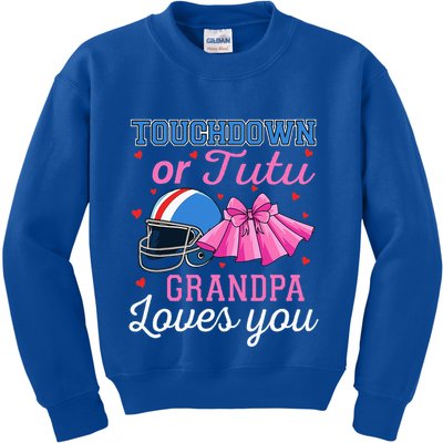 Touchdown Or Tutu Grandpa Loves You Football Gender Reveal Kids Sweatshirt