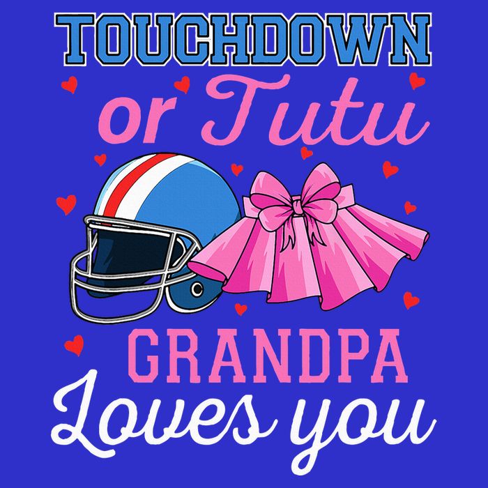 Touchdown Or Tutu Grandpa Loves You Football Gender Reveal Kids T-Shirt