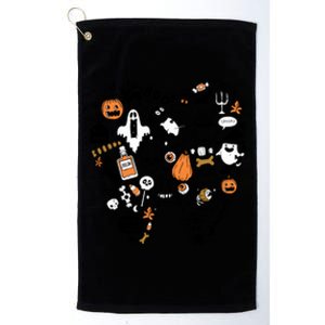 Trick Or Teeth Dental Squad Funny Dentist Halloween Costumes Gift Platinum Collection Golf Towel