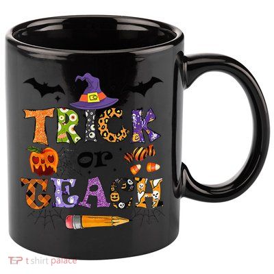 Trick Or Teach Funny Teacher Halloween Costume  Wo 11oz C Handle Ceramic Mug