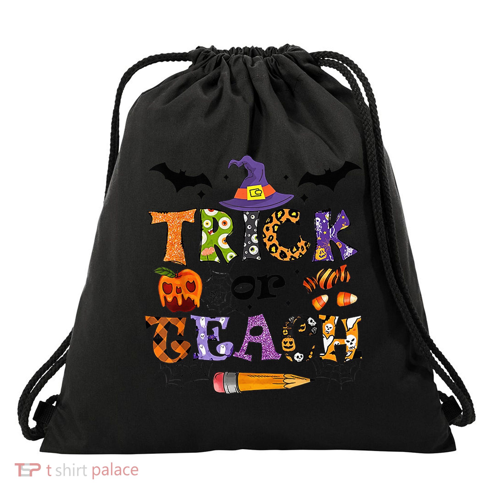 Trick Or Teach Funny Teacher Halloween Costume  Wo Drawstring Bag