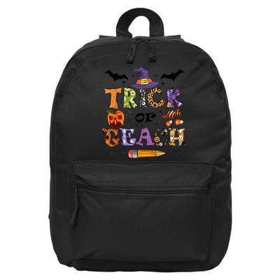 Trick Or Teach Funny Teacher Halloween Costume  Wo 16 in Basic Backpack