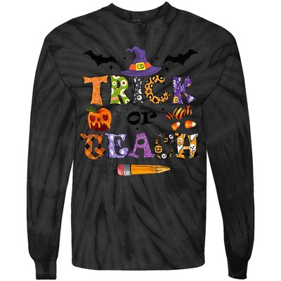 Trick Or Teach Funny Teacher Halloween Costume  Wo Tie-Dye Long Sleeve Shirt
