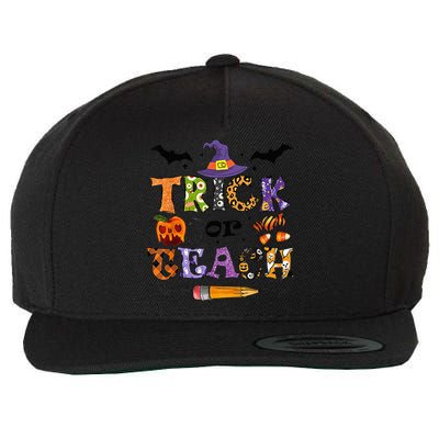 Trick Or Teach Funny Teacher Halloween Costume  Wo Wool Snapback Cap