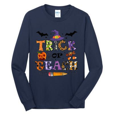 Trick Or Teach Funny Teacher Halloween Costume  Wo Tall Long Sleeve T-Shirt