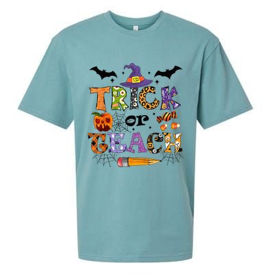 Trick Or Teach Funny Teacher Halloween Costume  Wo Sueded Cloud Jersey T-Shirt