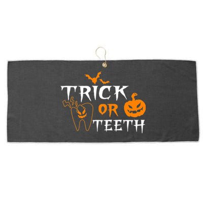 Trick Or Teeth Dentist Hygienist Halloween Costume Gift Large Microfiber Waffle Golf Towel