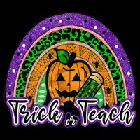 Trick Or Teach Funny Teacher Halloween Rainbow Pumpkin 16 in Basic Backpack