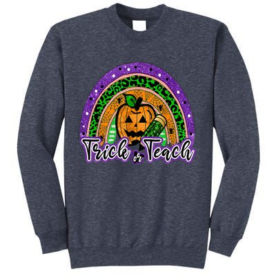Trick Or Teach Funny Teacher Halloween Rainbow Pumpkin Sweatshirt