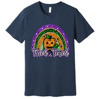 Trick Or Teach Funny Teacher Halloween Rainbow Pumpkin Premium T-Shirt