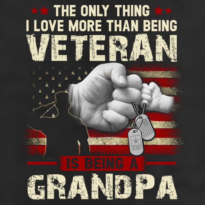 The Only Thing I Love More Than Being A Veteran Grandpa Large Microfiber Waffle Golf Towel