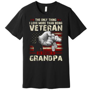 The Only Thing I Love More Than Being A Veteran Grandpa Premium T-Shirt