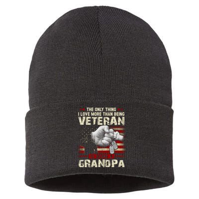 The Only Thing I Love More Than Being A Veteran Grandpa Sustainable Knit Beanie