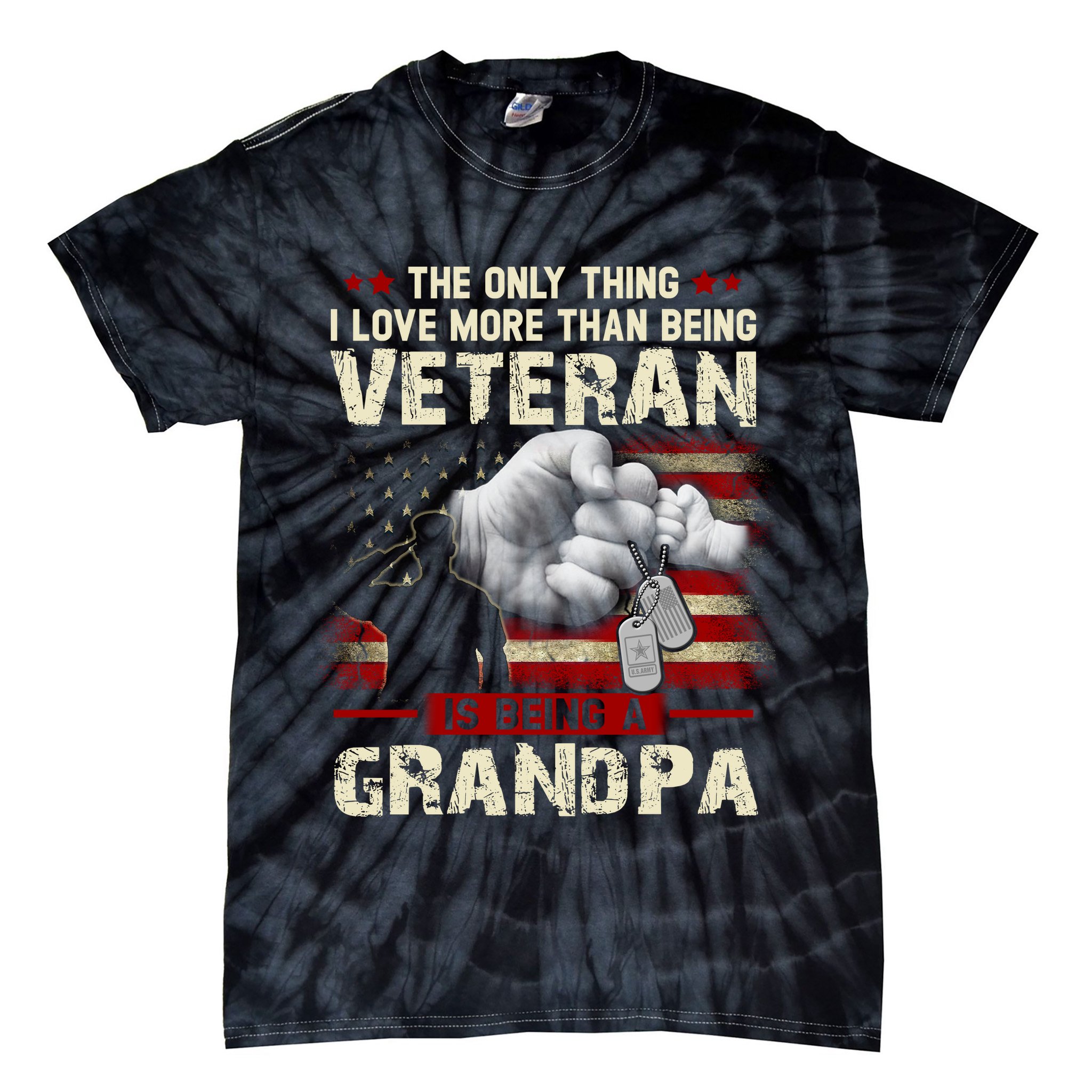 The Only Thing I Love More Than Being A Veteran Grandpa Tie-Dye T-Shirt