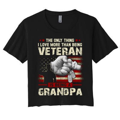 The Only Thing I Love More Than Being A Veteran Grandpa Crop Top