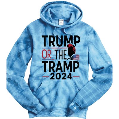 Trump Or The Tramp 2024 Funny Election Tie Dye Hoodie