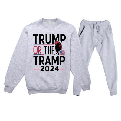 Trump Or The Tramp 2024 Funny Election Premium Crewneck Sweatsuit Set