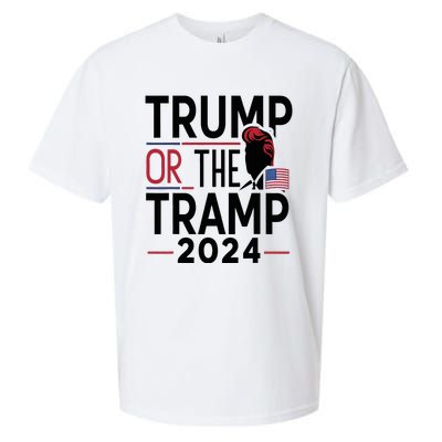 Trump Or The Tramp 2024 Funny Election Sueded Cloud Jersey T-Shirt