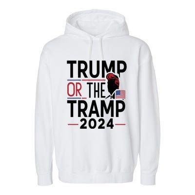 Trump Or The Tramp 2024 Funny Election Garment-Dyed Fleece Hoodie