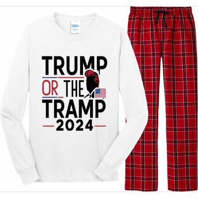 Trump Or The Tramp 2024 Funny Election Long Sleeve Pajama Set