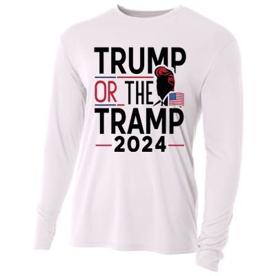 Trump Or The Tramp 2024 Funny Election Cooling Performance Long Sleeve Crew