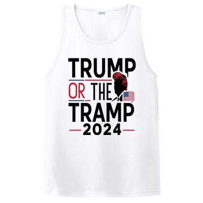 Trump Or The Tramp 2024 Funny Election PosiCharge Competitor Tank